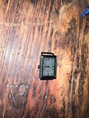 KEEP Collective Black Rectangular Watch Head with Subtle Crystal Accents